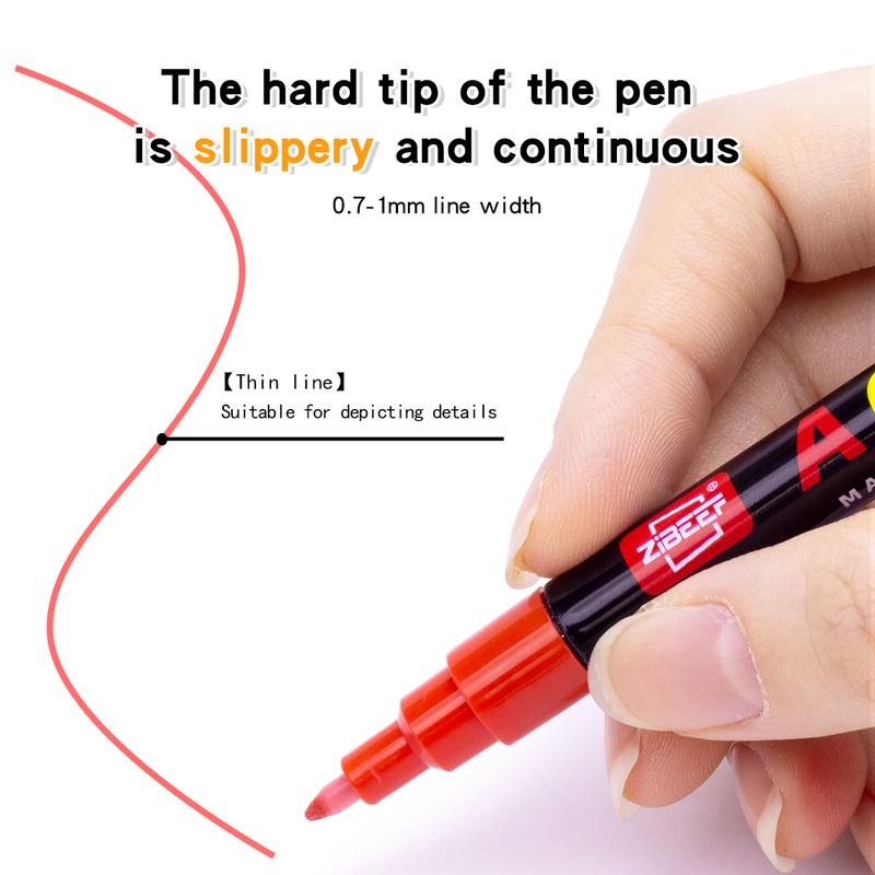 ZiBEEF 240 Acrylic Paint Markers,Fine Tip Acrylic Paint Pen, Waterproof & High Saturation Ideal for Wood, Metal, Plastic, Canvas, Fabric, Glass, Ceramic, Rock Painting DIY Art Supplies