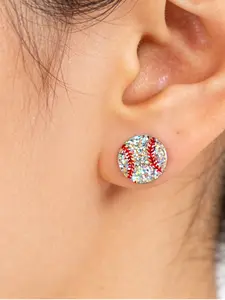 Sporty Ear Decor Elegant Simple Sparkling Ball Sports Stud Earrings Rugby Baseball Football Softball Volleyball Pins