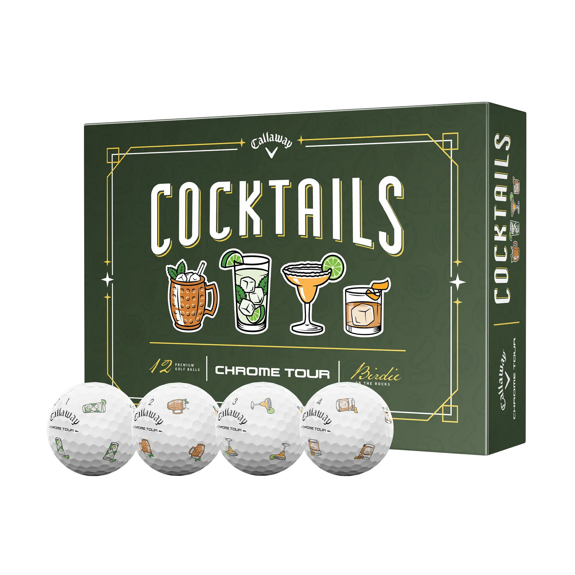 Callaway Golf Chrome Tour Cocktails Golf Balls in White