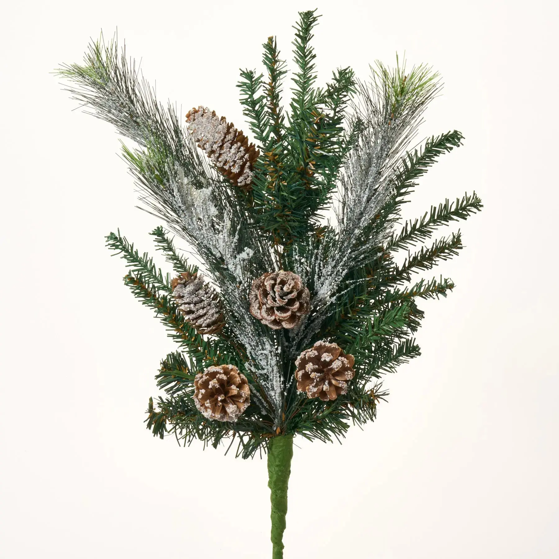 27" Snow-Flocked Pine & Pine Cone Artificial Plant Spray, Decorative Foliage & Botanicals, Lifelike Fake Centerpiece for Indoor Home Decor Arrangements