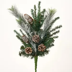 Snow Flocked Pine & Pinecone Winter Spray - 27"