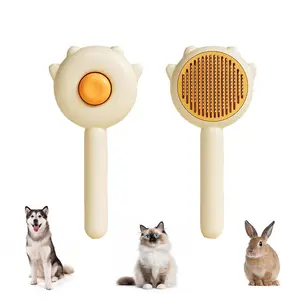 Two Tone Pet Grooming Needle Comb | One-Button Operation Deshedding , Stainless Steel Rounded Tips, Hair Removal, Grooming & Massaging, Durable & Easy to Clean | for Cats & Dogs shedding brush,pet hair removal tool