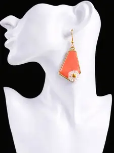 Sunset Bloom Glow Earrings – One of a Kind Floral Resin Drops