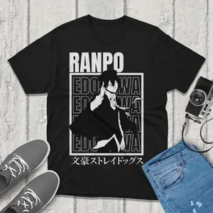 Ranpo Bungou Stray Dogs T-Shirt Anime Vintage T Shirt, Fashion Cotton, Full Colors, Full Sizes, For Men, For Women