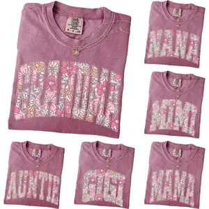 Comfort Colors Custom Mama Shirt, Boho Floral Grandma T-Shirt, Personalized Grandparent Gift, Floral Nana Auntie Mimi Gigi Grammy Shirt - AG