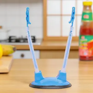 Multifunctional Bag Clip Holder, Adjustable Height, Non-Slip Base, Easy-Operate Clamp, Kitchen Storage, Snack Packing, Outdoor Organization