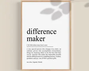 Difference Maker Gift, Difference Maker Definition Print, Gift for Teacher, Coach Gift, Mentor Gift, Best Friend Present, Printable wall art
