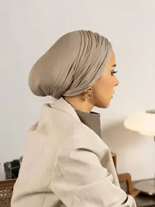 Women's Solid Color Square Scarf Headscarf, Turban Hijab, Fashionable and Comfortable Design, Breathable Small Hat, Perfect for Daily Use or Gifts