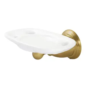 Kingston Brass BA1756BB Heritage Toothbrush and Tumbler Holder, Brushed Brass