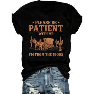 Letter Print Round Neck Tee, Casual Short Sleeve T-shirt for Summer, Women's Clothing for Daily Wear, Womenswear