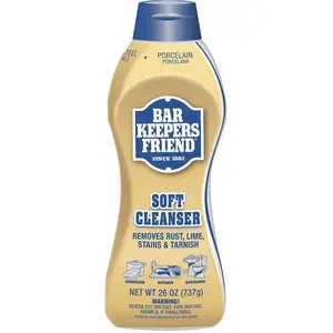 Bar Keepers Friend 26 oz. Soft Cleanser All Purpose Cleaner, Liquid Cleanser, Rust Remover, Stainless Steel Cleaner, Non-Scratch Cleaner, Citric Acid Cleaner, Multi-Surface Cleaner, Antibacterial Cleaner, Hard Water Stain Remover.