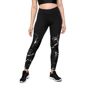Black Marble Compression Leggings