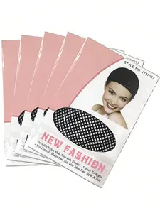 5pcs Nylon Hair Nets, New Elastic Hair Nets, Fashionable Mesh Woven Wig Caps, Women Wigs, Wig Accessories, Durable & Comfortable Design