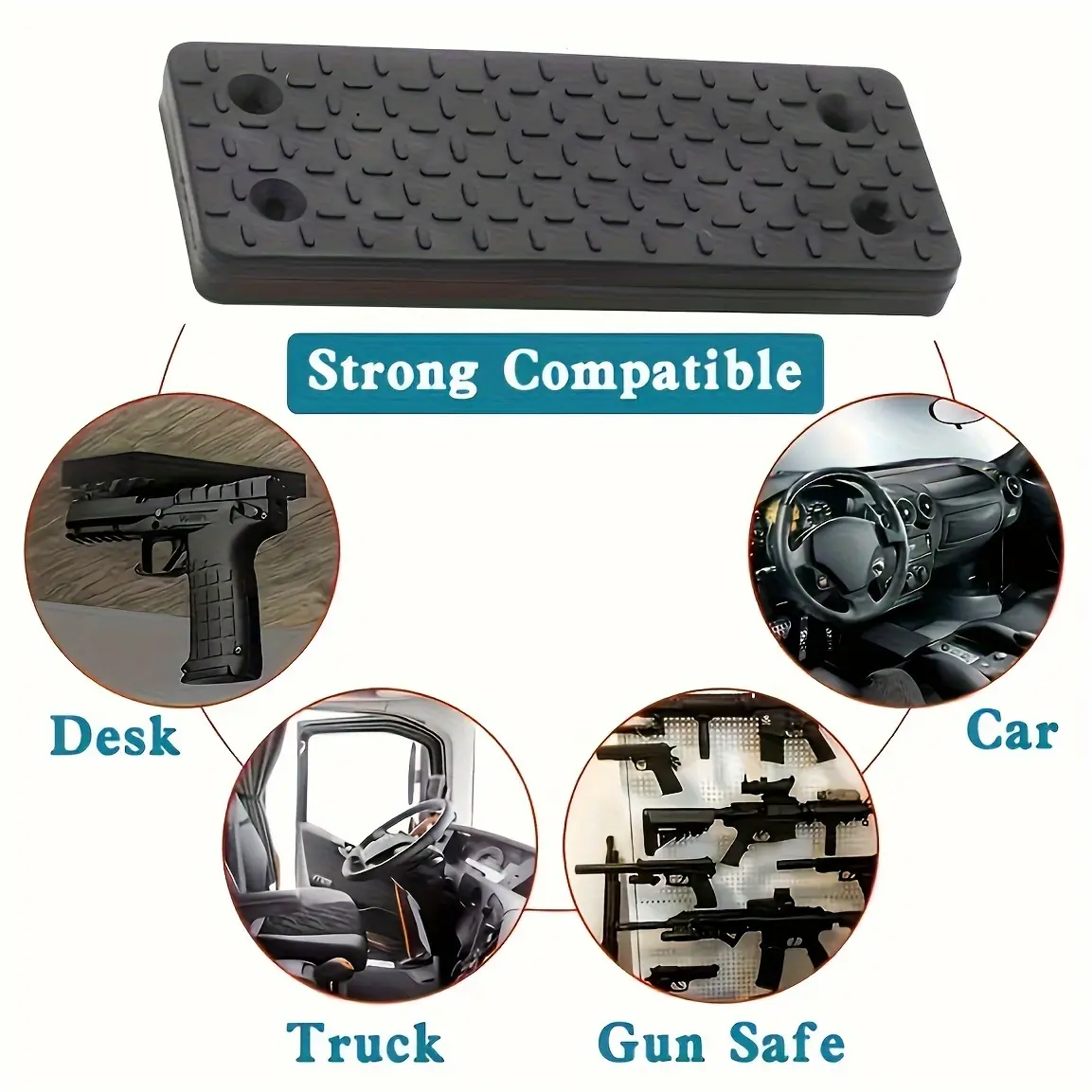 Gun Magnet Mount, 42 lb Rating,Magnetic Gun Holster| Rubber Coated Gun Holder for Handgun, Shotgun, Rifles, Revolvers| Beside Holster, Using in Cars, Trucks, Wall, Desk
