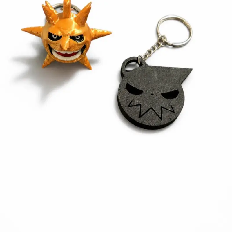 Soul Eater Keychain Bundle - Soul Eater Logo + Soul Eater Sun. Anime Keychain Accessories