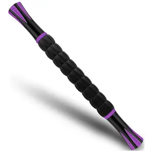 Muscle Roller Massage Roller Stick- Deep Tissue Fascia Blaster for Myofascial Pain Relief, Lymphatic Drainage & Body Sculpting, Handheld Physical Therapy & Recovery Tool (Purple Black-18 inch)