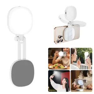 BEFAME 3-in-1 Magnetic Selfie Light 360° LED Ring Light For Phone, Mirrorand Phone Stand, Portable Rechargeable Fill Light, 3 Color Temperatures for Makeup,Live Streaming, Video Calls, Gif .Led Light Ring Spinner