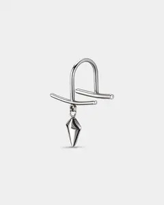 OUFER Body Jewelry Pain-Free Spike Dangle Fake Labret Stud, Solid Metal Stainless Steel Hypoallergenic Fake Piercing, Edgy Fashion Accessory for Party Wear