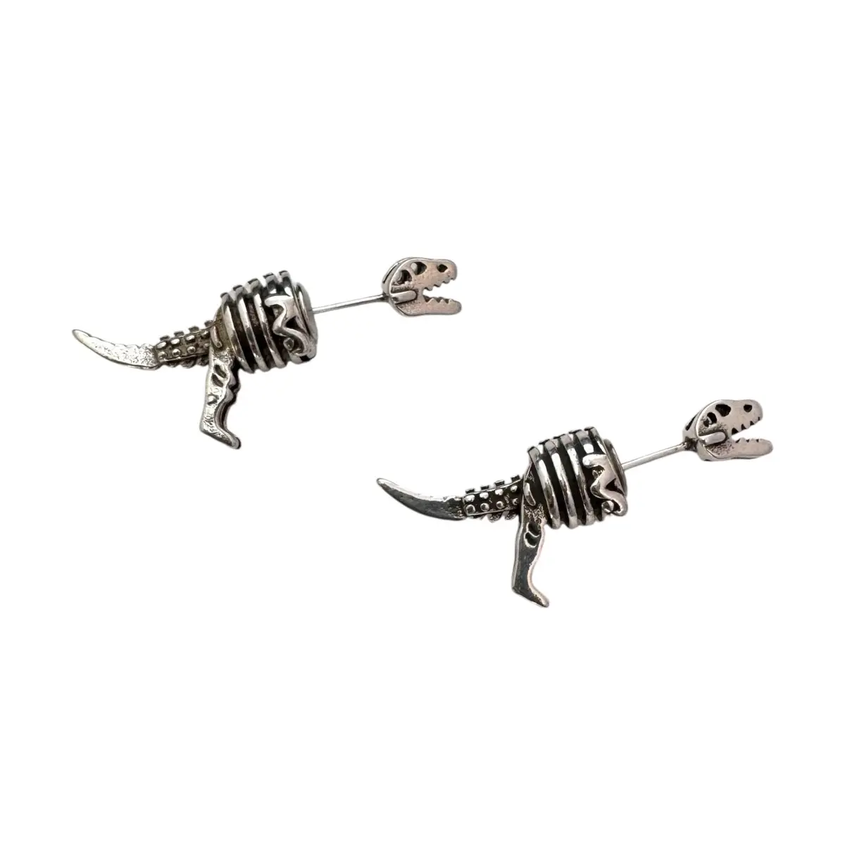 Dinosaur Stud Earrings for Men Women,Streetwear Punk Hip Hop Unisex Style