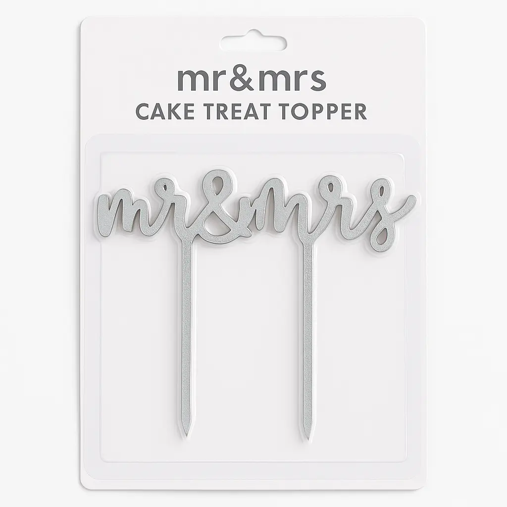 Elegant Mr. and Mrs. Acrylic Wedding Cake Topper