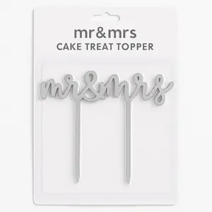 Elegant Mr. and Mrs. Acrylic Wedding Cake Topper