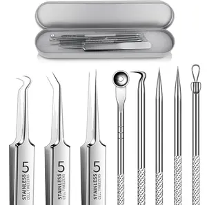 8PCS Pimple Popper,Blackhead Extractor,Blackhead Remover,Black Head Remover For Nose,Precision Pimple Popper Tool Kit