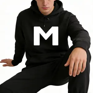Bold Letter M Monogram Long Sleeve Hoodie for Stylish Comfort