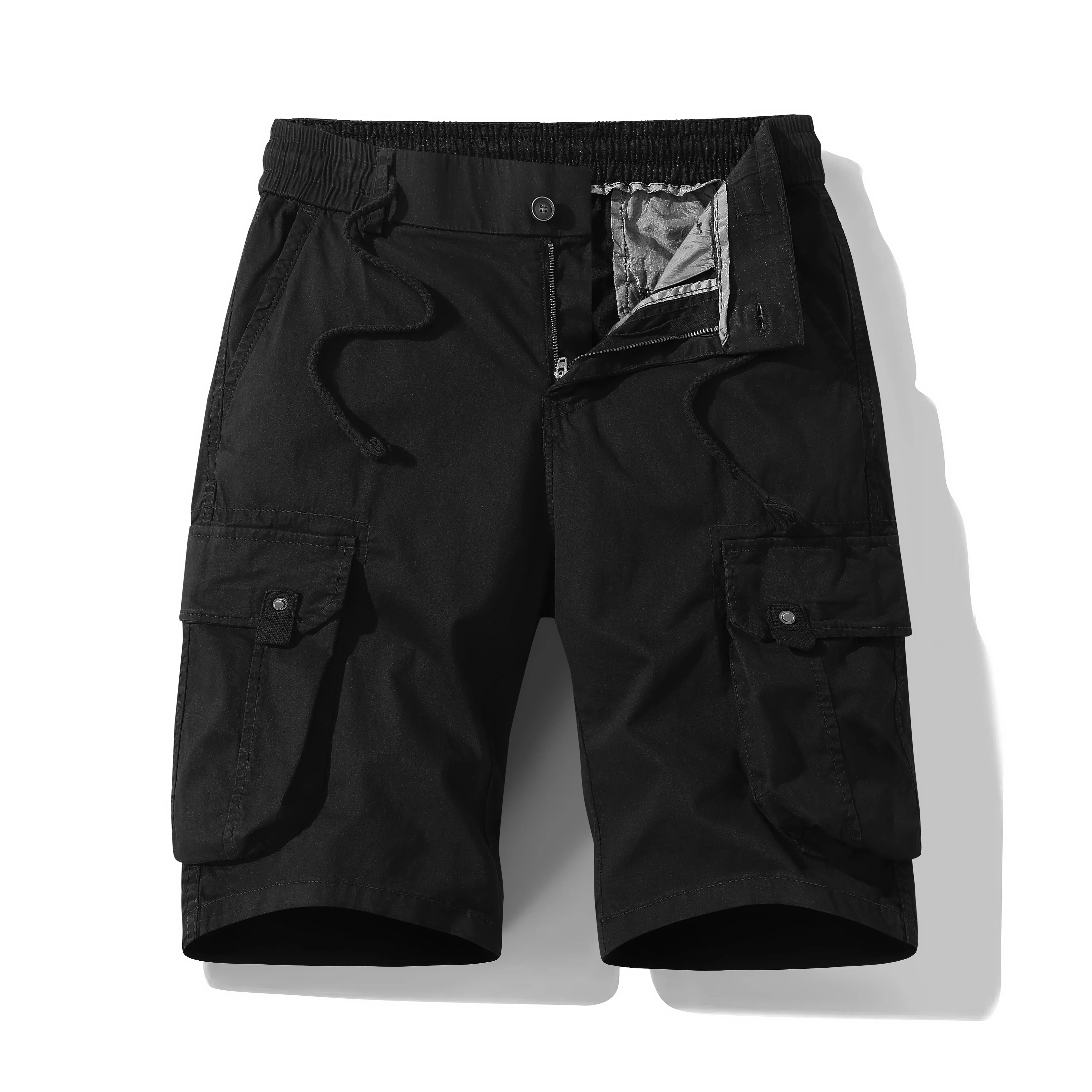 Vintage 90s Men's Soft Baggy Cargo Shorts, Button Fly Canvas Work Chino Shorts Streetwear Casual Summer Bottoms for Daily Wear