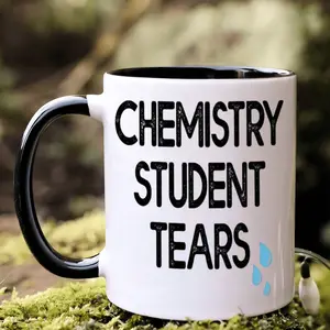 Ceramic Coffee Mug 1pc 11oz Chemistry Student Tears Funny White Cup with Black Handles, Perfect Gift for Teachers, Students, Birthdays, Holidays, and Room Decor, Teacher Gift Item |   Chemistry Themed |   Highquality