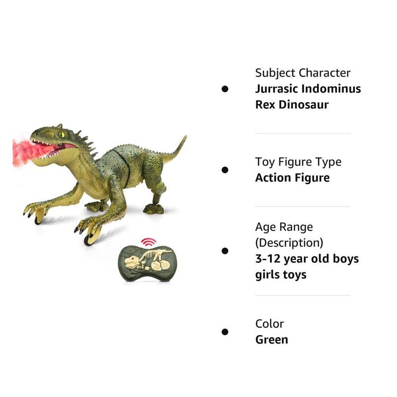 Remote Control Dinosaur Toy, Tyrannosaurus Robot Walking RC Dinosaur with LED Light and Roaring Sounds for Boys Girls 3+ Years Old