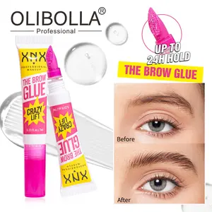 OLIBOLLA Crazy Lift Brow Glue, Waterproof Long Lasting 3D Shaping Eyebrow Gel for Natural Wild Brows
