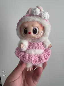 Handmade crochet Labubu ballerina outfit