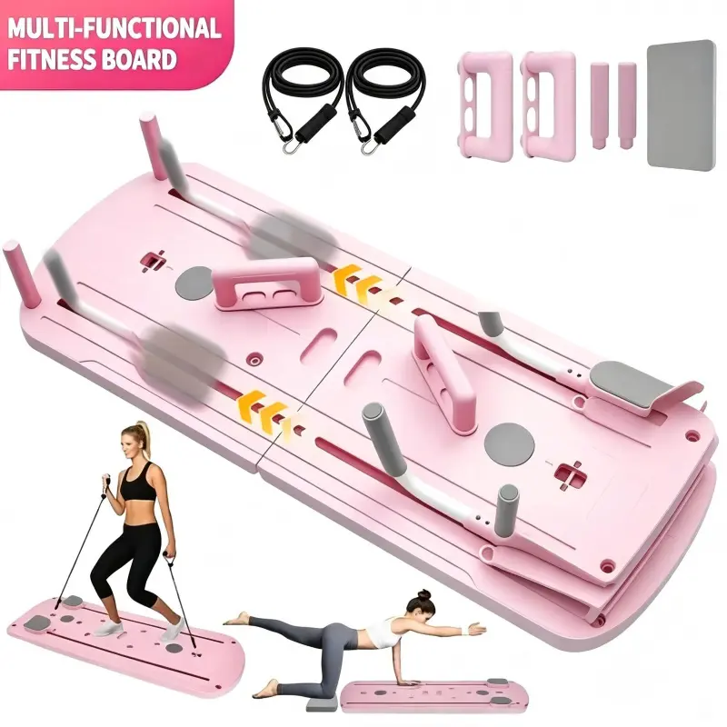 Foldable 8-in-1 Pilates Trainer & Ab Board, Durable and Compact Home Fitness Equipment for Full-Body Core Workouts