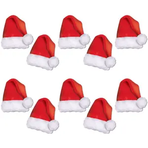 Beistle 5" Mini Santa Hat Cutouts 10-Pack