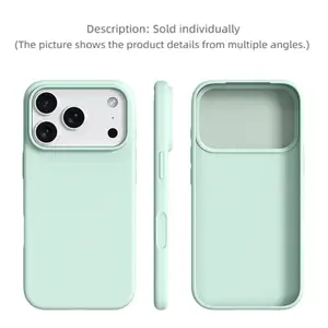 1 piece BASE MORE COVER ultra-thin liquid silicone iPhone case for Apple mobile phones, Accessories, Protective, Soft touch feel, soft edge wrapping, matte soft shell case, Skin-like texture, Suitable for Apple iPhone 17 Pro Max/16/15/14/13 Pro Max Plus