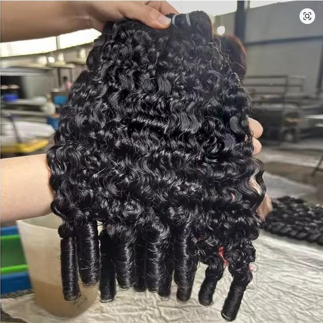 Burmese Curly Human Hair Bundles 100% Human Hair Quality Deep Wave Raw Hair Weave Bundles Double Drawn Vietnamese Hair Extension