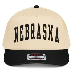 RIVEMUG NX1 Nebraska 2 Tone Hat Embroidered Mid Crown Curved Bill Snapback Cap for Men and Women