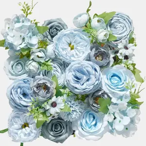 AUSOGO Blue Silk Artificial Flowers Box for DIY Wedding Bouquets & Table Centerpieces Perfect for Bridal Showers Home Decorations & Valentine's Day home party wedding anniversary holiday flowers