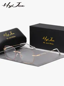 HYJEX 1 Piece Unisex Meticulous Craftsmanship Anti Blue Light Frameless Plano Glasses Portable Design Square Plano Glasses