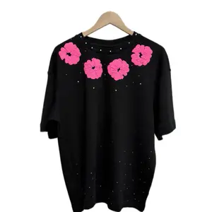DG CUSTOMZ BLVCK PINK T-Shirt with Pink Flower   UniSex