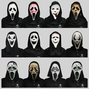 Screaming Film and Television Grimace Hood Masquerade Ball Horror Death Mask Halloween Party Spoof Props