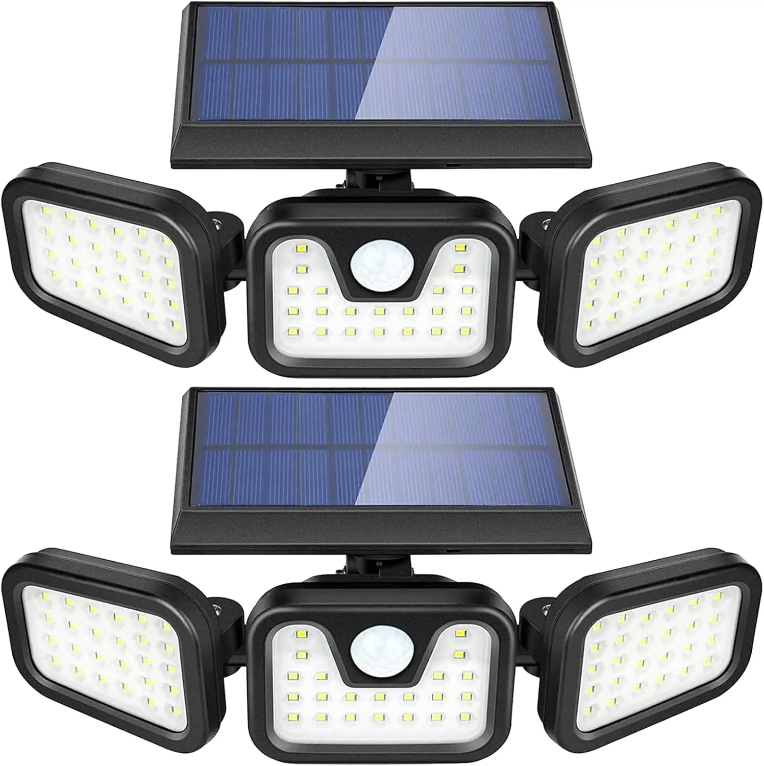 Solar Outdoor Lights, 2 Packs 302 LED 3000LM Solar Motion Sensor Light Outdoor, IP65 Waterproof Luces Solares para Exteriores with 3 Adjutable Head Wide Angle for Outside Garage Yard Patio