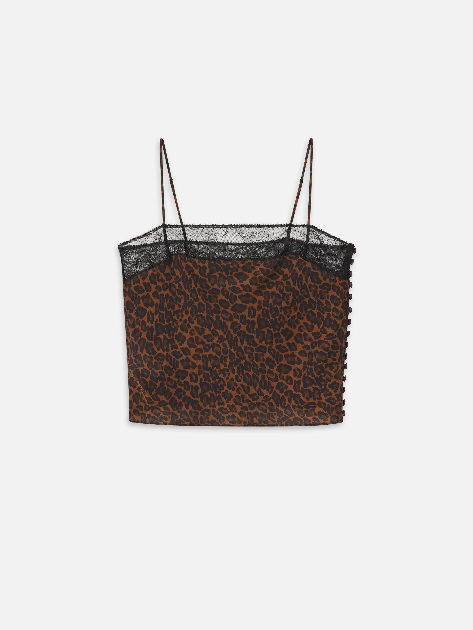 The Lace Inset Cami -- Dark Leopard Multi