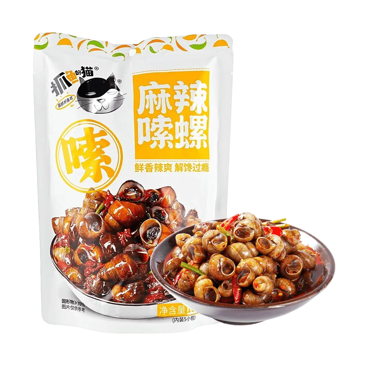 ZHUAYUDEMAO Spicy Instant Snails 168g | Tender & Flavorful Snack for Nighttime Cravings