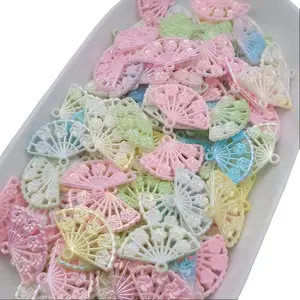 Mixed Color Acrylic Fan Pendants, 25-Piece Lot