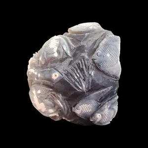 Orca Agate Unique Fish Carving With