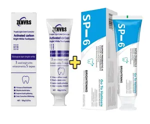 ZENVRS Purple Whitening Toothpaste + SP-6 Probiotic Toothpaste Combo Pack for Fresh Breath & Healthy Teeth Daily Oral Care Solution SP-6 Probiotic Whitening Toothpaste