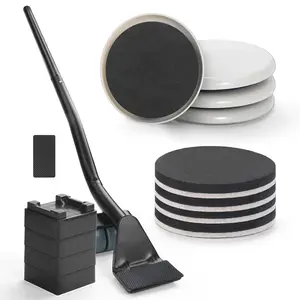 Lift and Glide Furniture Mover Set – 1 Lifter + 8 Sliders (3.5”), Move Heavy Items Alone, Reduce Effort by 80%, Protect Floors from Scratches – Reusable for Carpet & Hardwood