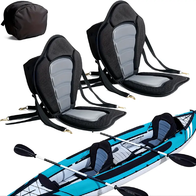 Vigeroso Paddleboard Seat - 1/2 Pack Deluxe Padded High-Back Adjustable Seat for Your Fit, Cushioned Backrest Support, Detachable Back Storage Bag, Universal Fit for Water Sports Fishing Boating
