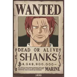 One Piece Shanks Wanted Anime Posters, Movie Wall Art Wall Decor. Movie Anime Poter.